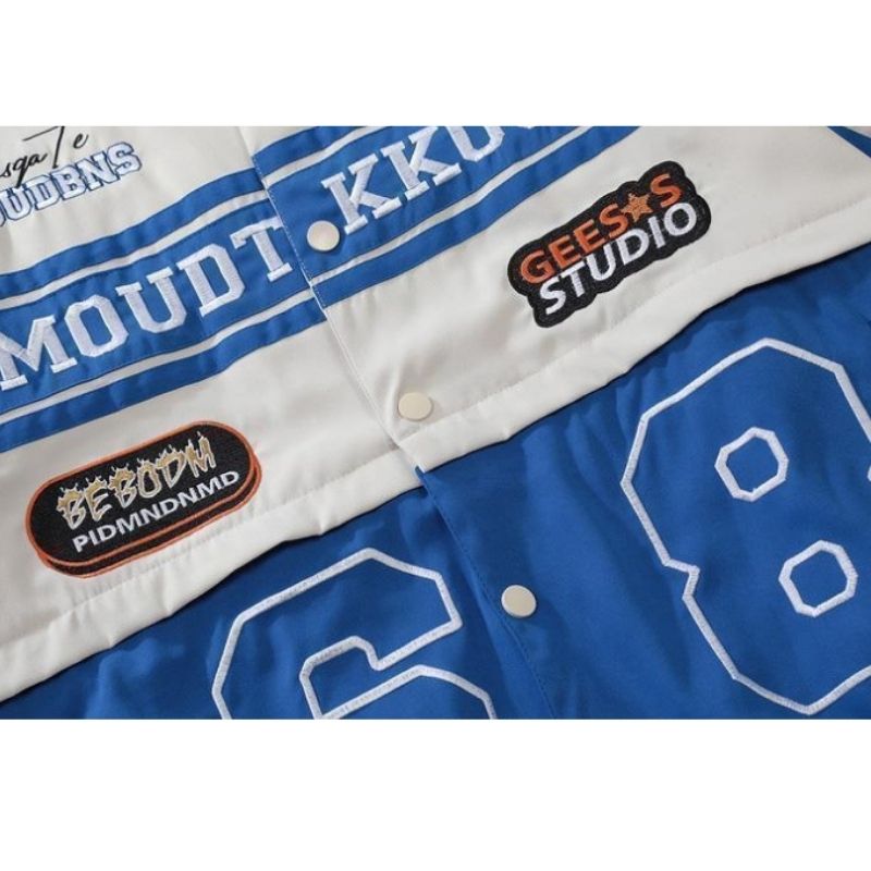 Retro Design Removable  Racing Baseball Jacket