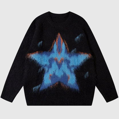 Star Pattern Printed Pullover,Sweater