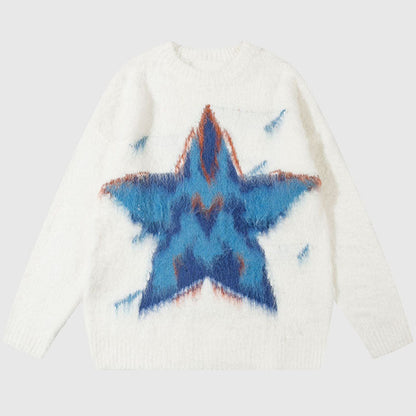 Star Pattern Printed Pullover,Sweater