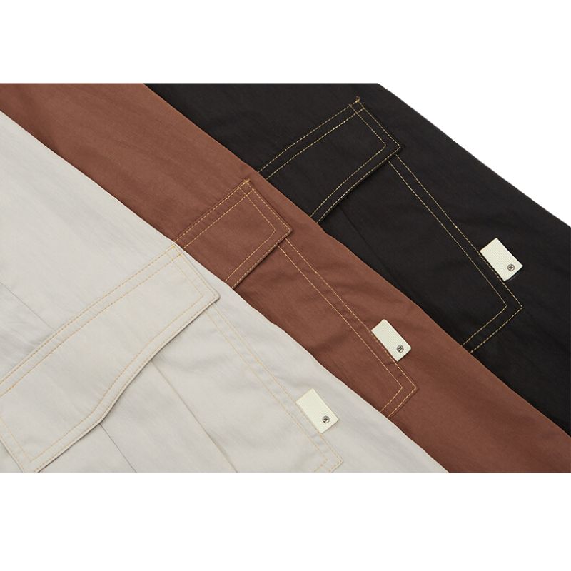 Multi Pocket Patch Solid Color Drawstring Pant