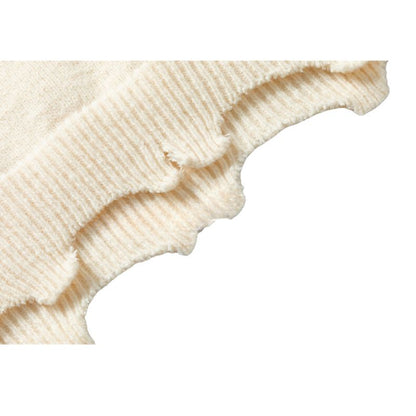 Irregular Raw Edge Knit Pullover,Sweater