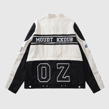 Retro Design Removable  Racing Baseball Jacket