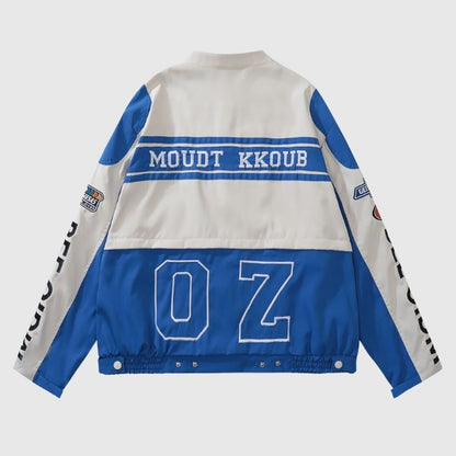 Retro Design Removable  Racing Baseball Jacket