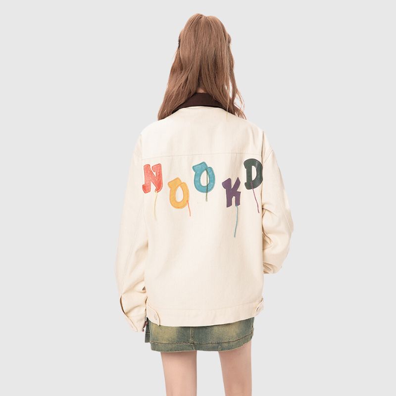 Vintage Embroidered Dopamine Design Jacket