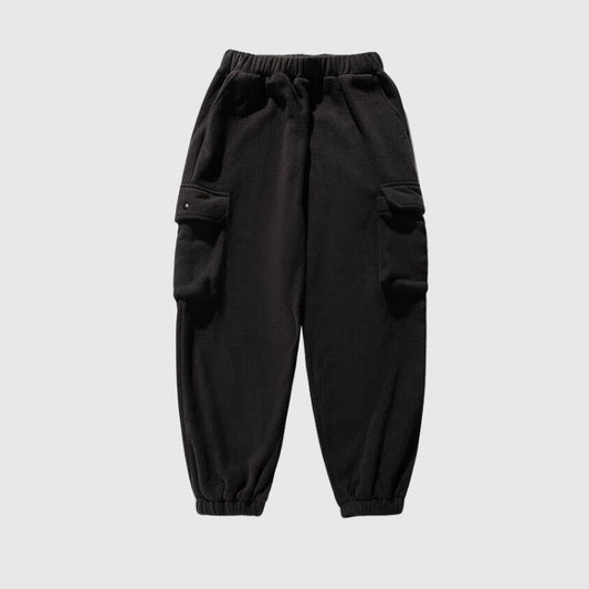 Spacious Pocket Loose Fit Fleece Utility Pants