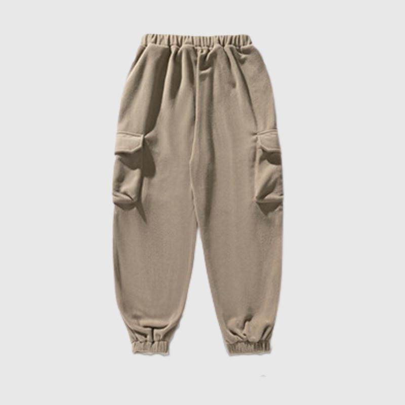 Spacious Pocket Loose Fit Fleece Utility Pants