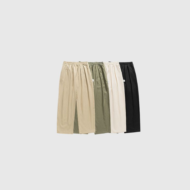 Outdoor Pleated Design Straight Leg Cargo Pants