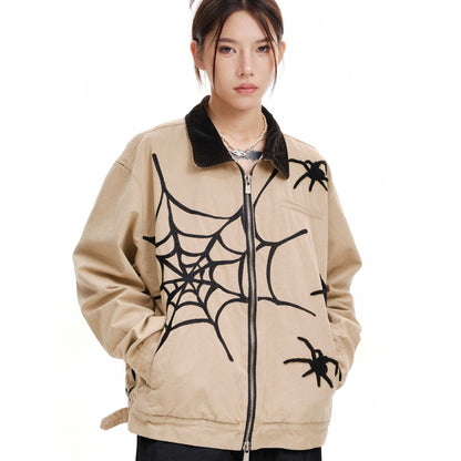 Streetwear Spider Embroidered Jacket