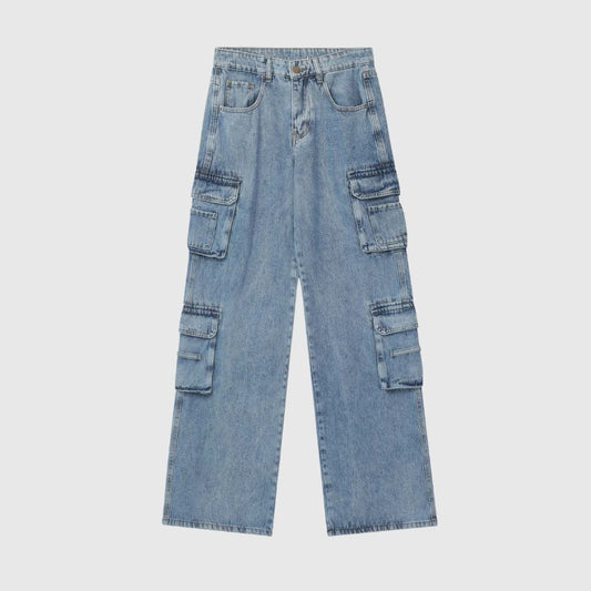 Vintage Straight Leg Patch Pocket Jeans,Pant