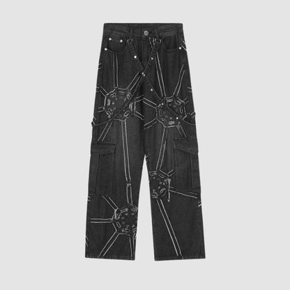 Heavy Weight Spiderweb Jeans,Pant