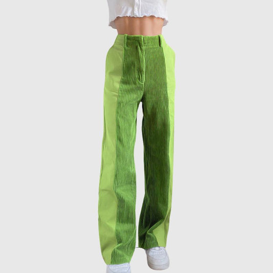 Corduroy Patchwork Solid Color Casual Pants