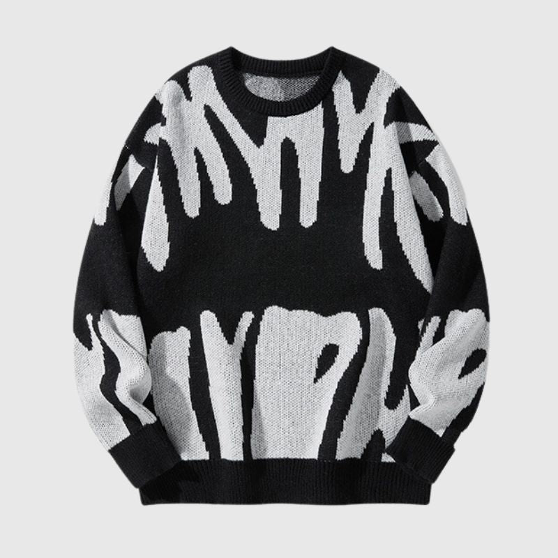 Irregular Color Contrast Design Pullover,Sweater