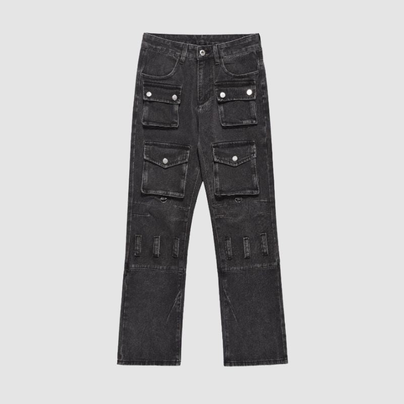 Dirty Fit Style Multi Pocket Design Cargo Jeans,Pant