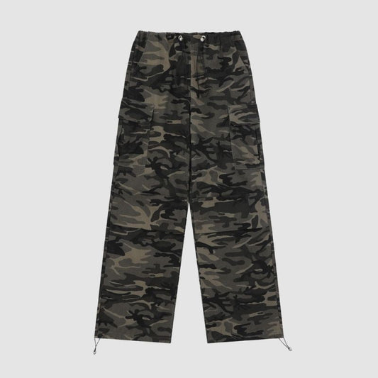 Camouflage Pleated Cargo Pants