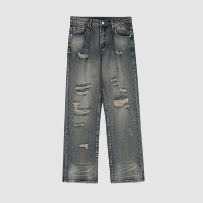 Hip Hop Ripped Straight Leg Jeans,Pant