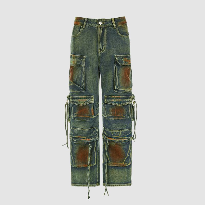 Dirty Fit Sfumato Design Denim Cargo Pants