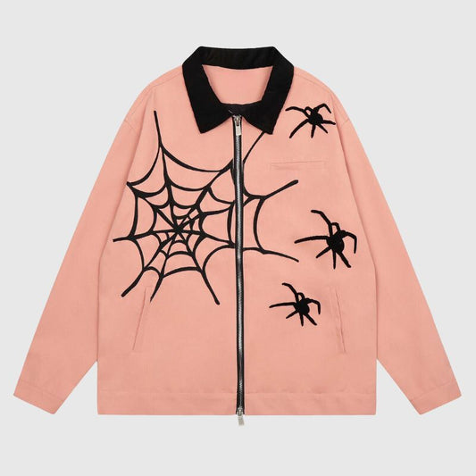 Streetwear Spider Embroidered Jacket