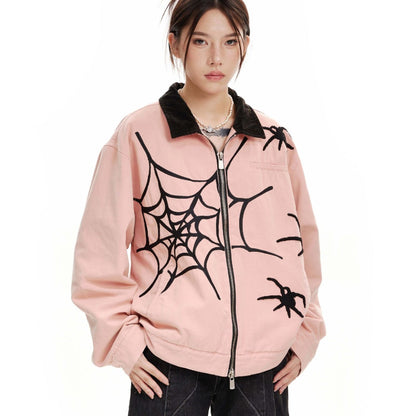 Streetwear Spider Embroidered Jacket