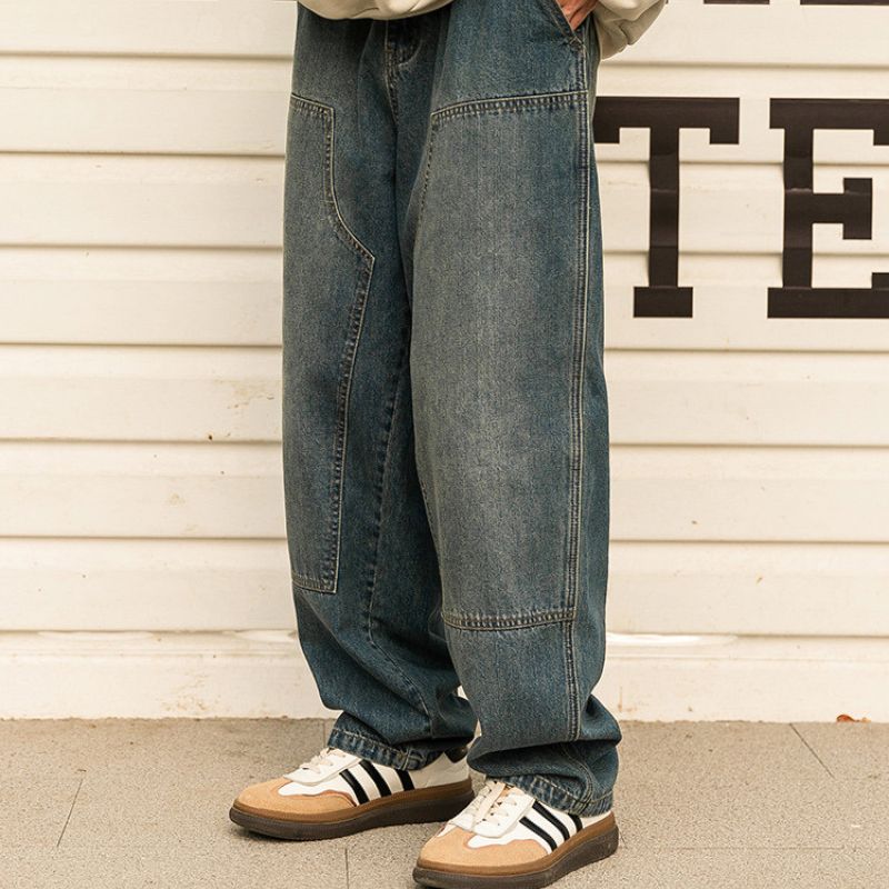 Vintage Washed Casual Denim Jeans,Pant