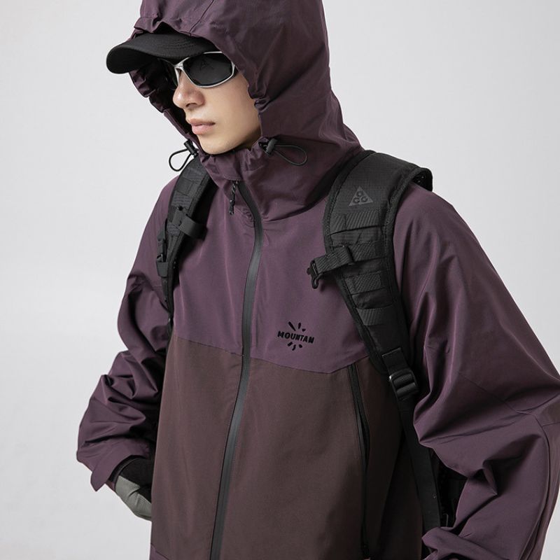 Color-Block Three-Proof Design Hooded Jacket