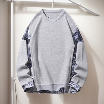 Retro Patterned Loose-Fit Sweatshirt