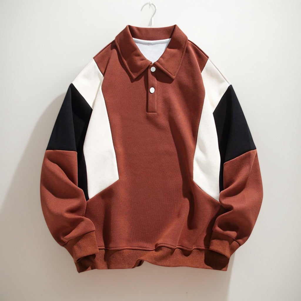 Color-Block Polo Sweatshirt