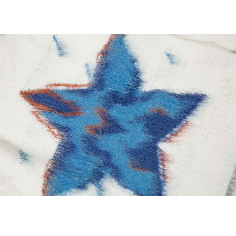 Star Pattern Printed Pullover,Sweater