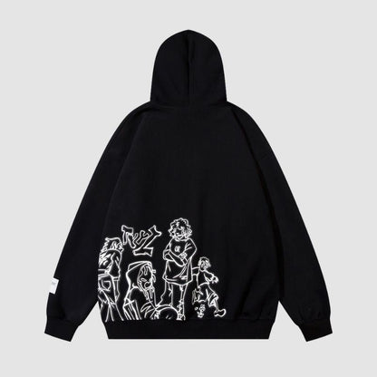 Line Person Printed Hoodies