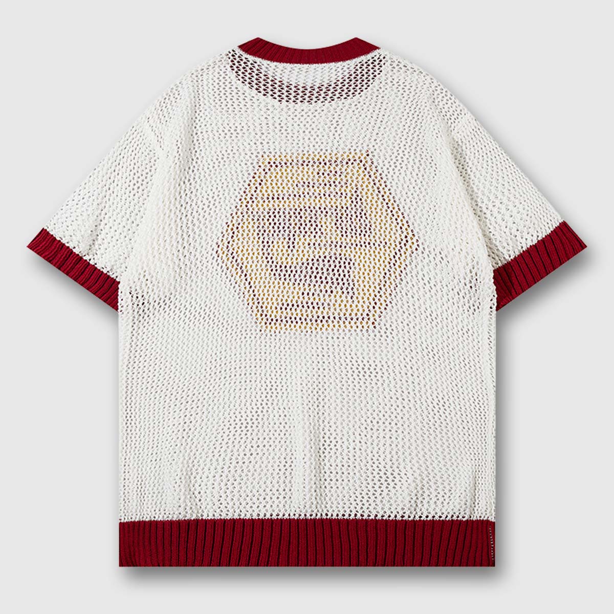 Red Crest White Knit Sweater,Tees