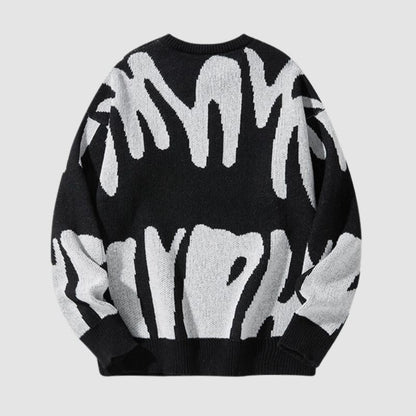 Irregular Color Contrast Design Pullover,Sweater