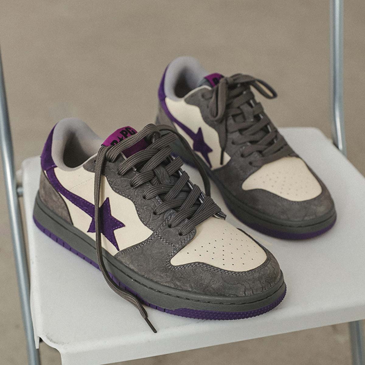 Purple Star Vintage Sneakers,Skate Shoes