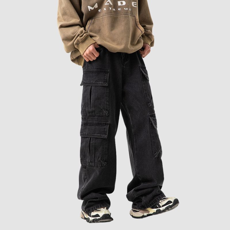 Multi-Pocket Cargo Jeans,Pant