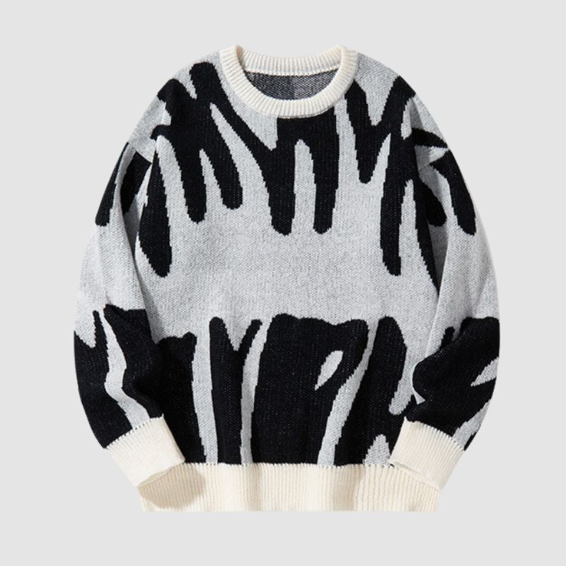 Irregular Color Contrast Design Pullover,Sweater