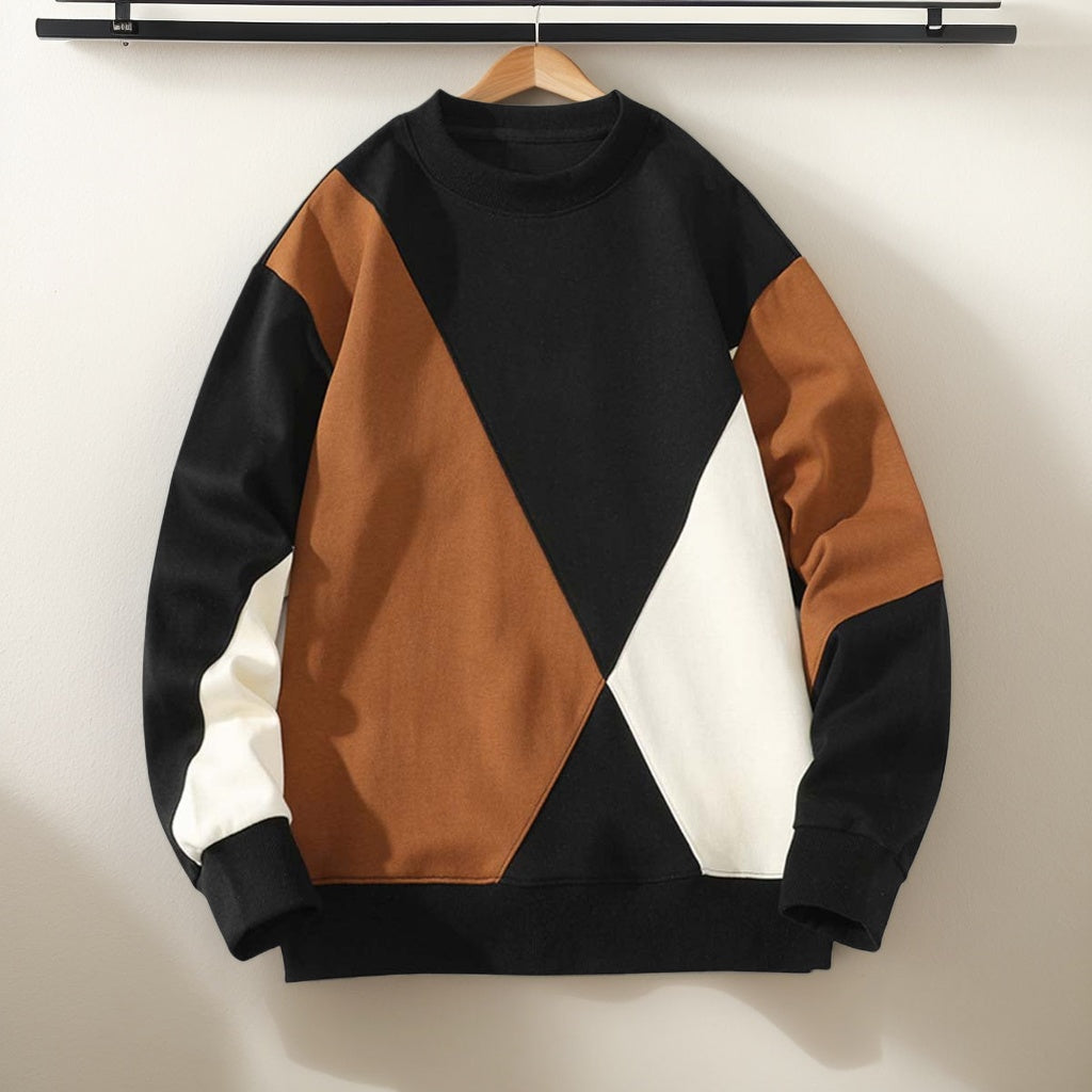 Geometric Patchwork Sweatshirt