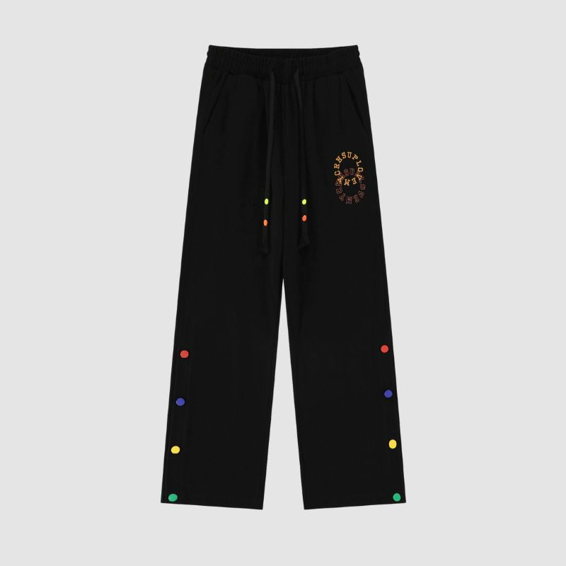 Colorful Button Design Sweatpants