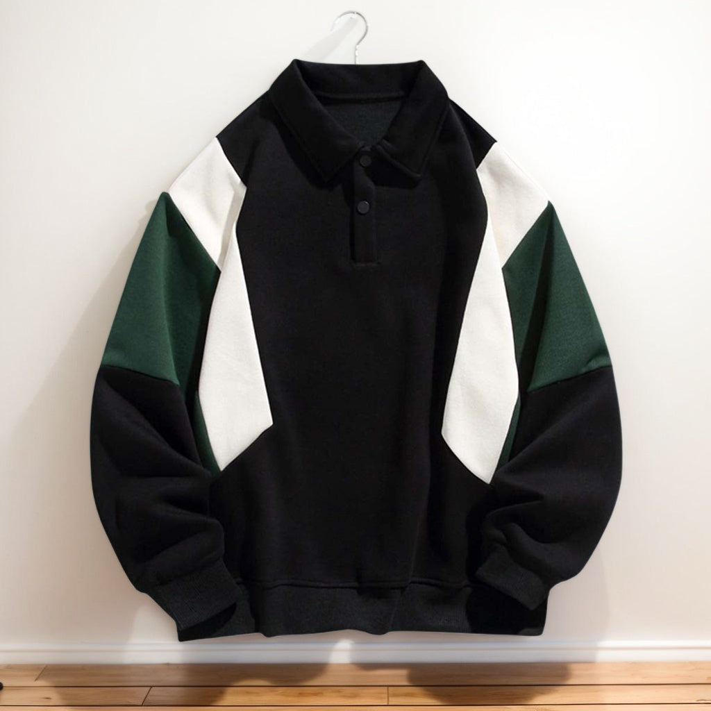 Color-Block Polo Sweatshirt