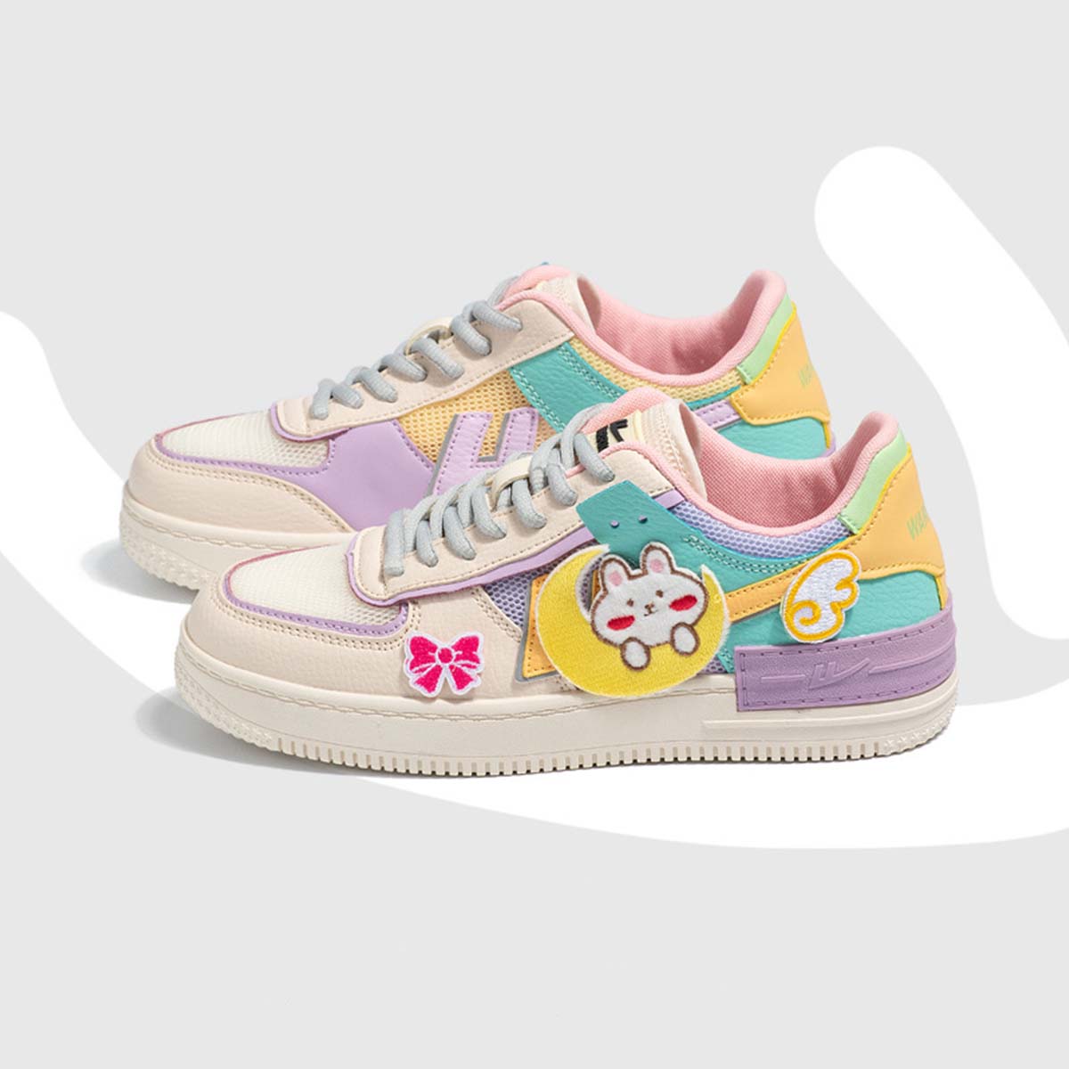 Pastel Cartoon Sneakers,Skate Shoes