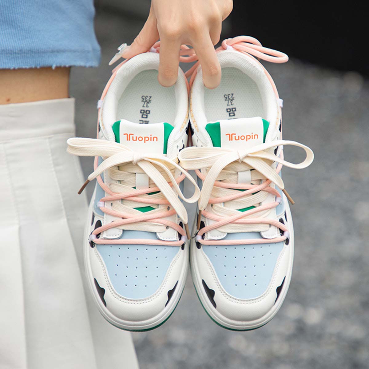 Retro Pastel Chunky Sneakers,Skate Shoes