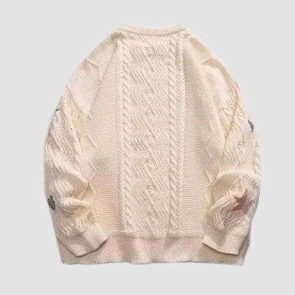 Twist Embroidered Knit Pullover,Sweater