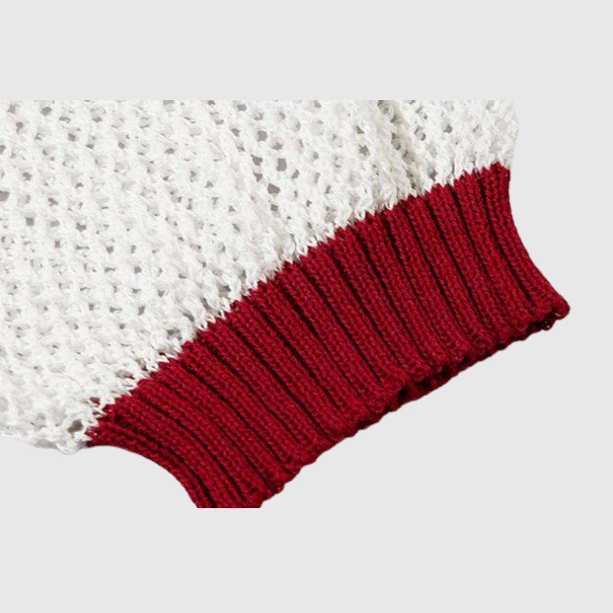 Red Crest White Knit Sweater,Tees