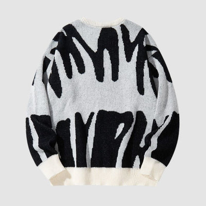 Irregular Color Contrast Design Pullover,Sweater