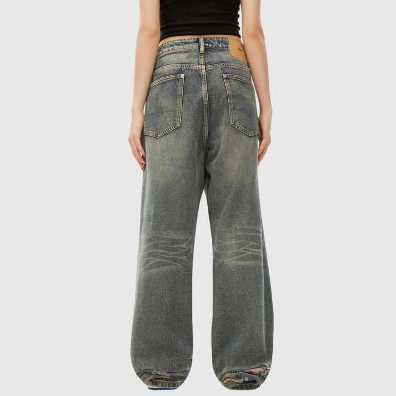 Hip Hop Ripped Straight Leg Jeans,Pant