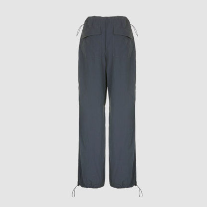 Pleated Loose-fit Parachute Pants