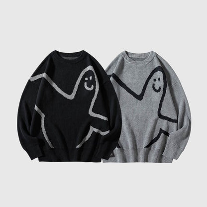 Funny Line Pattern Design Pullover,Sweater