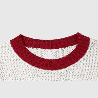 Red Crest White Knit Sweater,Tees