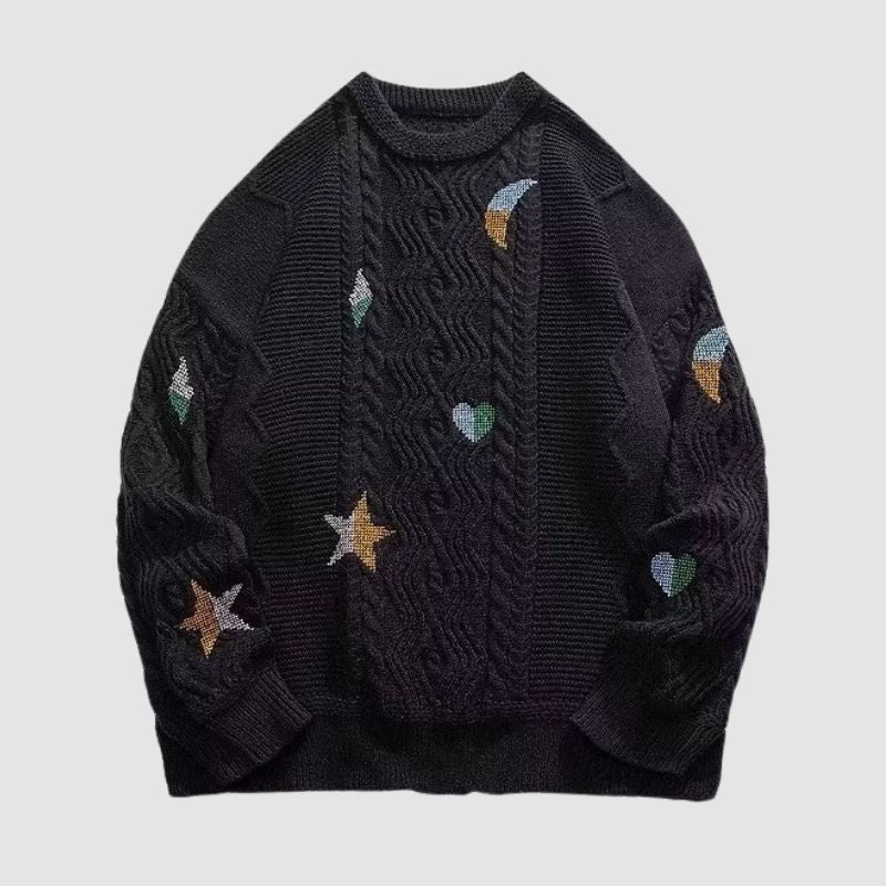 Twist Embroidered Knit Pullover,Sweater