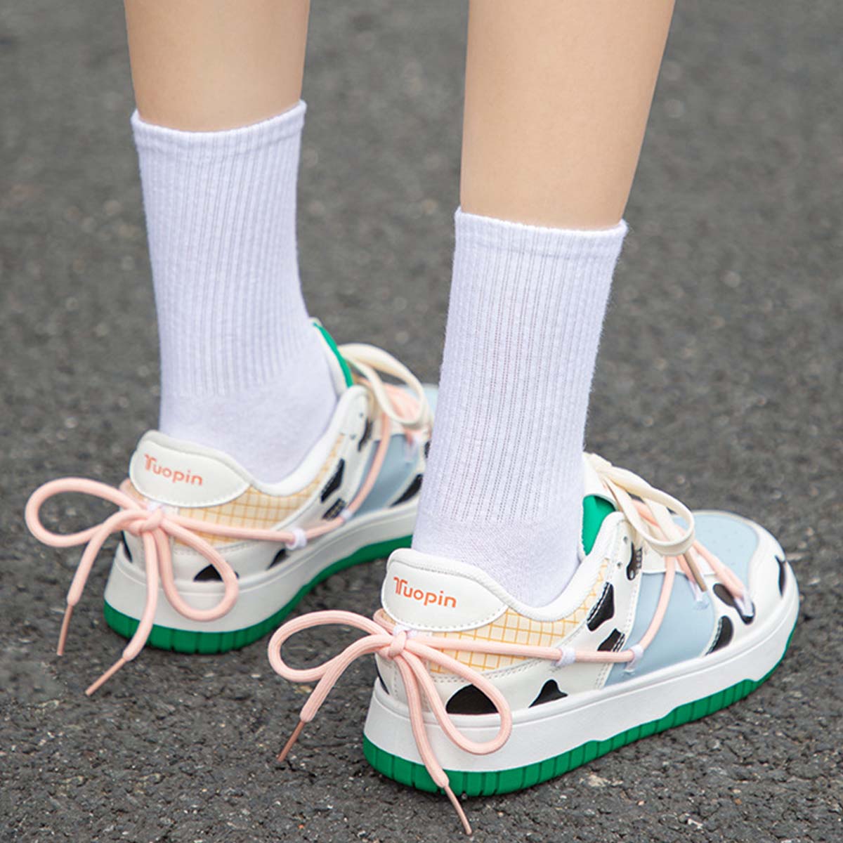 Retro Pastel Chunky Sneakers,Skate Shoes