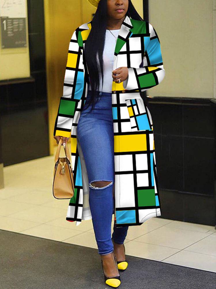 Plaid Multicolor Coat