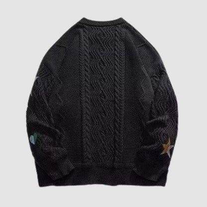 Twist Embroidered Knit Pullover,Sweater