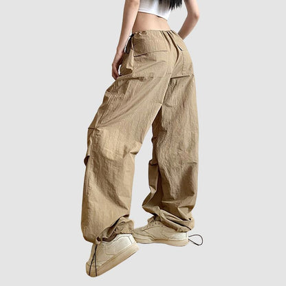 Pleated Loose-fit Parachute Pants